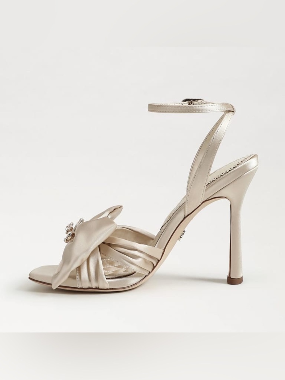 Mango Satin Ivory Lexi Heeled Sandals NWT - Picture 4 of 9